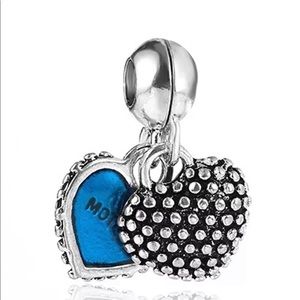 Mother son heart charm set